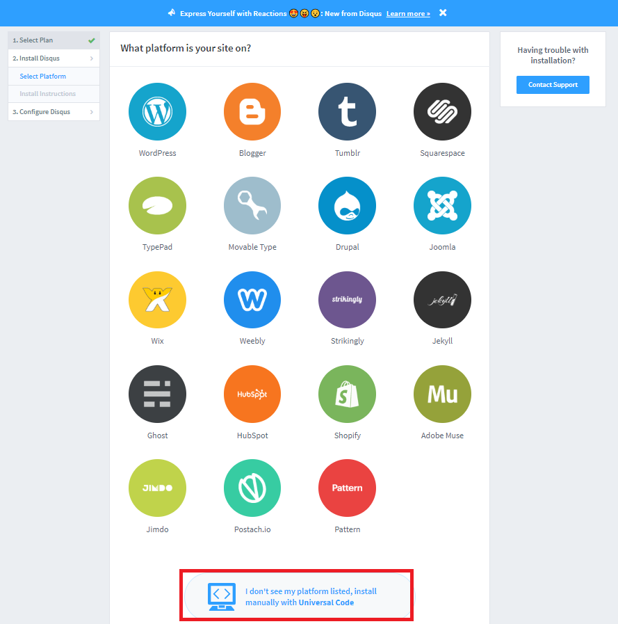 Select platform